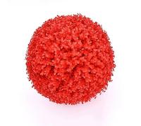 Artificial Boxwood Topiary Balls, Indoor Outdoor Hanging Decorative Faux Buxus Grass Ball, No Maintenance Artificial Plant Ball for Home Garden Balcony Patio(Red,50cm)