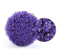 Artificial Boxwood Topiary Balls, Indoor Outdoor Hanging Decorative Faux Buxus Grass Ball, No Maintenance Artificial Plant Ball for Home Garden Balcony Patio(Purple,45cm)