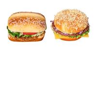 Artificial Bread Simulation Hamburger and Cake Model Decorative Food Prop, Realistic Fake Food Display for Storefront Cabinet, Home Décor or Pretend Play Scenes（1)