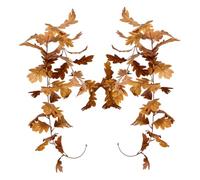 Artificial Brown Garlands Leaf Vine Plant Brown Hanging Leaf For Wedding Party Indoors Outdoors Halloween Porch Decoration Flexible Stem