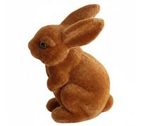 ＡＷＨＡＯ Artificial Bunny Easter Detailed Workmanship Flocked Bunny for Easter Outdoor, Multi, Brown 19cmx11cmx7cm