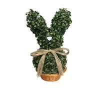 Artificial Bunny Topiary, Easter Bunny Shaped Topiary Trees with Boxwood Ball Tree Decoration, Faux Rabbit Potted Plant for Indoor and Outdoor Easter Holiday Garden Porch Decor