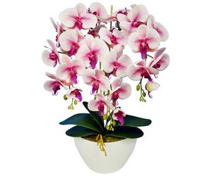 Artificial Butterfly Orchid in Flower Pot Orchis 7 Colours Ultra Soft Touch Faux