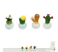 Artificial Cactus Plant, Artificial Succulent Plant, Artificial Plants in Pots, Artificial Small Multicolor Plants for Table Decoration, Creative Clear Artificial Flowers for Workplace