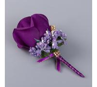 Artificial Calla Lily Flower, Silk Ribbon Chest Flowers For Bride Groom Bridesmaid And Guests, For Anniversary Dance Party Decorations (4PC purple)