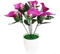 Artificial Calla Lily Flowers, 32 x 27 cm Potted Silk Floral Decor for Wedding, Home, and Desktop Use - Realistic Petals, Vibrant Colors, Compact Design(Purple)