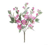 Artificial Camellia Bouquet with Silk Material Buds Leaves and Stem Detail for Wedding Aisle Home Bedroom Decor Living Area and Portrait Props (Rose Pink)