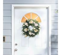 Artificial Camellia Eucalyptus Wreath