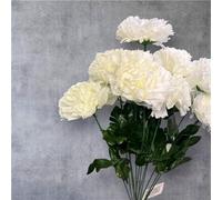 Artificial Carnation Flower Bunch - 12-Head Faux Silk Carnations for Home, Wedding & Event Décor (Ivory)