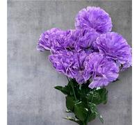 Artificial Carnation Flower Bunch - 12-Head Faux Silk Carnations for Home, Wedding & Event Décor (Lilac)