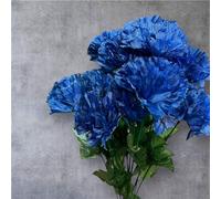 Artificial Carnation Flower Bunch - 12-Head Faux Silk Carnations for Home, Wedding & Event Décor (Navy)