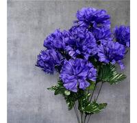 Artificial Carnation Flower Bunch - 12-Head Faux Silk Carnations for Home, Wedding & Event Décor (Purple)