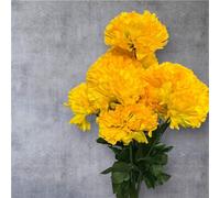 Artificial Carnation Flower Bunch - 12-Head Faux Silk Carnations for Home, Wedding & Event Décor (Yellow)