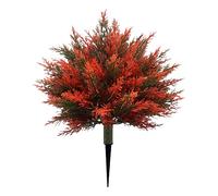 Artificial Cedar - 24 Inch Outdoor Artwork, Evergreen Weather, Decorative Leaf Stake, Realistic Green Green Design, Garden Path Landscaping Lawn in the Backyard