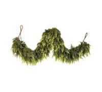 Artificial Cedar Garland - 4ft/5ft/6ft/9ft Realistic Faux Cedar Greenery, Thick Plastic Holiday Garland for Indoor Outdoor Decor, Mantel, Doorframe, Christmas Home, Farmhouse & Villa Decoration (9ft)