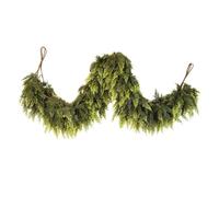 Artificial Cedar Garland - 4ft/5ft/6ft/9ft Realistic Faux Cedar Greenery, Thick Plastic Holiday Garland for Indoor Outdoor Decor | Mantel, Doorframe, Christmas Home, Farmhouse & Villa Decoration