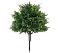Artificial Cedar Topiary Ball Tree - Decorative Faux Foliage, UV Resistant Greenery Sphere | Lushes Outdoor Bush with Stable Base for Walkway Edging, Front Yard Display and Balcony Home Design Use