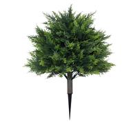 Artificial Cedar Topiary Ball Trees for Outdoors, 65cm UV Resistant Lifelike Faux Cypress Plants Shrubs with Ground Spikes, Fade Resistant Greenery Plant Spring Decoration for Home Yard Porch