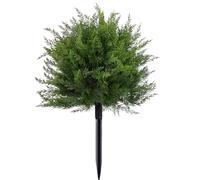 Artificial Cedar Topiary Tree - UV Resistant Faux Outdoor Cypress Bush | Faux Greenery Potted Plant With Ground Stakes | For Indoor Outdoor Porch Front Door Patio And Garden Decor, Weatherproof Evergr