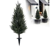 Artificial Cedar Topiary Trees with Ground Spike, UV Resistant Artificial Bushes, Faux Cypress Plants Faux Shrubs for Outdoor Indoor Front Porch Garden Office