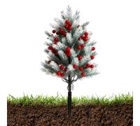 Artificial Cedar Trees for Outdoor | 56 Centimeters with Red Berries, Artificial Trees Outdoor Party Decor - for Garden, Lawn, Patio, Porch, Planter, Indoor Flowerpot