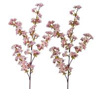 Artificial Cherry Blossom Branches, 2PCS 39 Inch Cherry Blossom Decor, Cherry Blossom Flowers, Lifelike Silk Sakurra Flowers, DIY Faux Flowers for Vase Wedding Home Decor