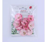 Artificial Cherry Blossom Paper Flowers, 10Pcs Pink Mini Fake Floral Head, Handmade DIY Garland Flower Bouquets Home Wedding Decor Wreath Scrapbooking Craft Accessories (Light Pink Cherry Blossoms)