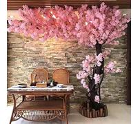 Artificial Cherry Blossom Tree Fake Cherry Simulation Wishing Tree Indoor Outdoor Fake Peach Tree Wishing Tree Plant Cherry Blossom Tree for Home Party Hote,Pink,1.8m*1.5m
