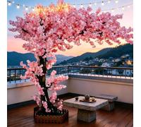 Artificial Cherry Blossom Tree, Flower Trees Tall Artificial Plant, Faux Silk Plant in Pot for Home Room Porch Entryway Office Decorations Indoor Outdoor,Pink,1,250 * 150cm