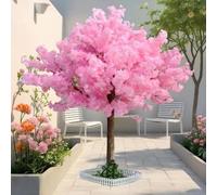 Artificial Cherry Blossom Tree Handmade Artificial Cherry Indoor Outdoor Decorative Faux Floral Potted Plant for Office Home Wedding Hotel,001,1.2x0.8m/3.9x2.6ft