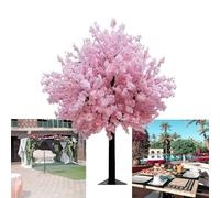 Artificial Cherry Blossom Tree - Large Faux Flowering Plant - Simulated Indoor Decoration for Wedding - Easy Installation, 1.5m Height, Vibrant White and Pink Blooms