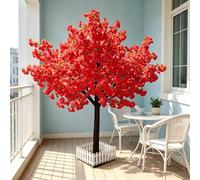 Artificial Cherry Blossom Tree, Large Pink Silk Flower Wishing Tree with Stabilizing Base, Easy to Assemble for Party, Restaurant, Mall Decoration, 9.8ft