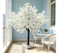 Artificial Cherry Blossom Tree, Large Pink Silk Flower Wishing Tree with Stabilizing Base, Easy to Assemble for Party, Restaurant, Mall Decoration, 9.8ft