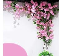 Artificial Cherry Blossom Tree - Rattan Simulation Vine for Indoor Decor - Faux Flower for Wedding Background Decoration