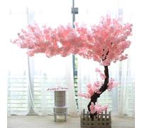 Artificial Cherry Blossom Tree, Realistic Fake Flower Tree with Solid Wood Trunk, for Home Office Wedding Party Event Decor(180cm/5.9ft)