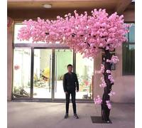 Artificial Cherry Blossom Tree - Realistic Indoor/Outdoor Decor, Handcrafted Light Pink Large Plant, Suitable for Home, Office, Party, Wedding -
