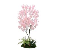 Artificial Cherry Blossom Tree, Realistic & Romantic Fake Flower Tree Green Moss, No Maintenance for Home Office Wedding Party Decor(160cm/5.2ft)