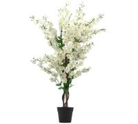 Artificial Cherry Blossom Tree Realistic White Wintersweet Flowers Plant in Pot