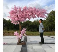 Artificial Cherry Blossom Tree Tall Fake Tree Cherry Blossom Decor Branches Cherry Blossom for Indoor Outdoor Wedding,Pink,98.43in * 98.43in