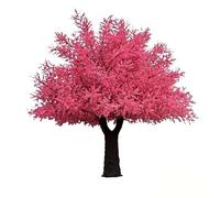 Artificial Cherry Blossom Tree - Thick Trunk Fake Sakura for Outdoor Wedding Backdrop & Commercial Curb Appeal, Vibrant Pink Floral Decor(3.5 * 3M)