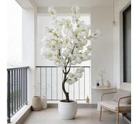Artificial Cherry Blossom Tree White Flower Faux Tree Indoor Cherry Blossom Tree 6 FT Room Decor Gift