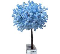 Artificial Cherry Blossom Tree with Leaves 5FT/1.5M Tall, Cherry Blossom Tree Artificial, Handmade Artificial Trees for Home Decor, Indoor, Outdoor, Party, Office, Wedding, Christmas