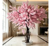 Artificial Cherry Blossom Tree with Realistic Flowers for Exhibition Layout, Ideal for Indoor Office, Bedroom, Outdoor Restaurants, and Shopping Malls, 300x300CM
