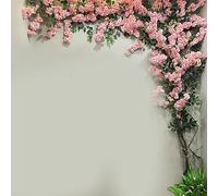 Artificial Cherry Blossom Trees, Background Walls Fake Artificial Flowers Suit Party Wall Hanging Wedding Backdrop Landscape,007