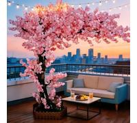 Artificial Cherry Blossom Trees Faux Cherry Blossom Tree outdoor artificial plants Wishing Tree Handmade For Wedding Event Indoor Outdoor Party Restaurant Mall Decoration,3 * 3M/118 * 118in
