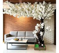 Artificial Cherry Blossom Trees Large Silk Peach Tree Stunning Lifelike Handmade Light Pink Tree Blossom Party Restaurant Mall Decoration,02,2.5x1.5m