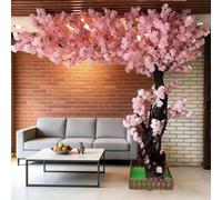 Artificial Cherry Blossom Trees Large Silk Peach Tree Stunning Lifelike Handmade Light Pink Tree Blossom Party Restaurant Mall Decoration,01,2.5x2.5m