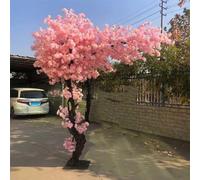 Artificial Cherry Blossom Trees, Lifelike Pink Wishing Tree With Real Wood Stems+plastic Silk Flower, Tall Faux Plants For Home Decor,Easy To Assemble(1.8 * 1.2m/70 * 47in)