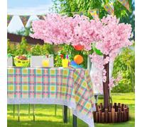 Artificial Cherry Blossom Trees Pink Large Silk Peach Tree Handmade Gorgeous Fake Vines Flowers For Home Wedding Party Garden Office,01,2.5x2.5m