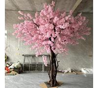 Artificial Cherry Blossom Trees Pink - Large Silk Peach Tree Handmade Light Pink Tree Indoor Outdoor Home Office Party Wedding,002,1.8x1m